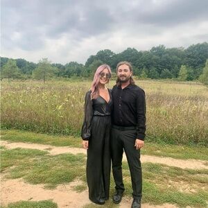 ✨EXPRESS gunmetal gray shimmery pantsuit